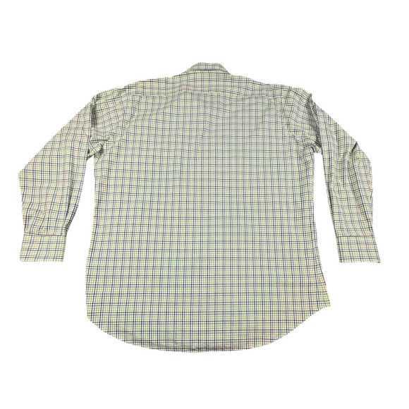 THOMAS DEAN Button Down Shirt Mens XXL Tall Green Plaid Cotton Long Sleeve - Picture 3 of 10